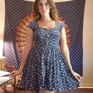 Blue & White Babydoll Dress